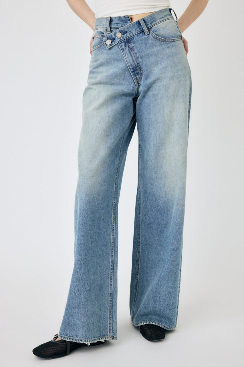 MOUSSY「CROSS WAIST WIDE STRAIGHT」|デニム|