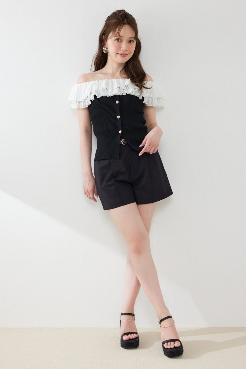 rienda「ベルト付きピンタックショートパンツ」|その他|