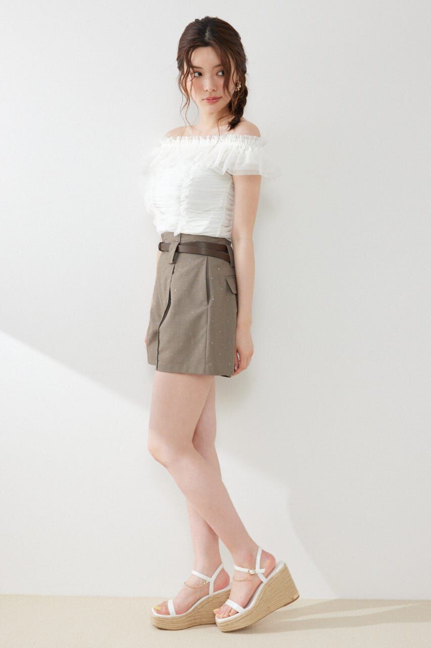rienda「ベルト付きピンタックショートパンツ」|その他|
