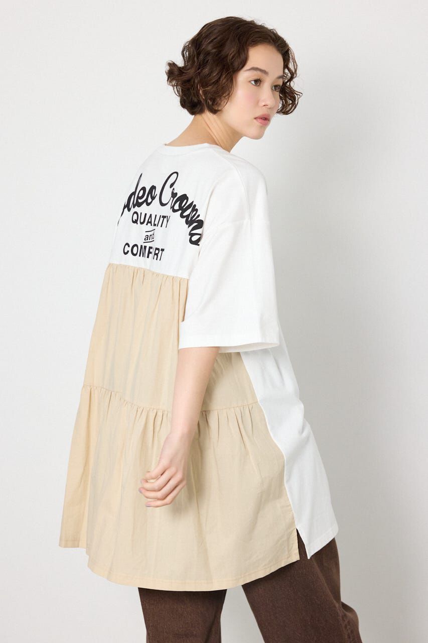 RODEO CROWNS「バックティアードコンビチュニックワンピース」|ワンピース|