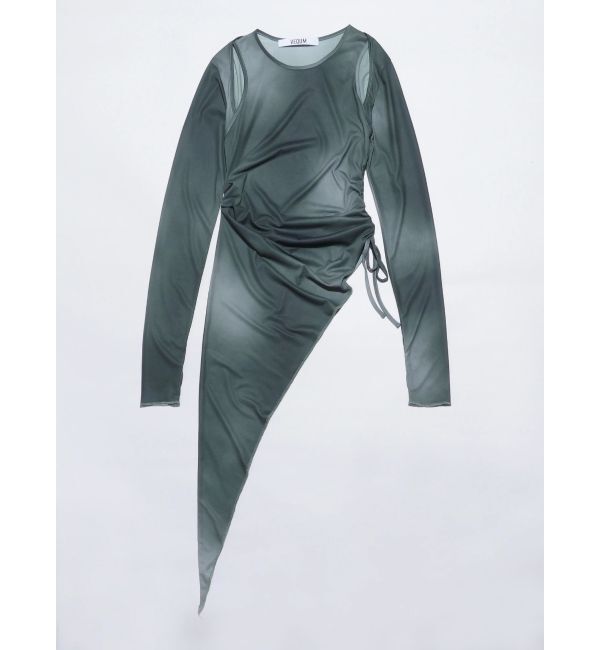 EMODA「【VEQUM】ASYMMETRY SHEER LONG TOP」|Tシャツ・カットソー|ブルー