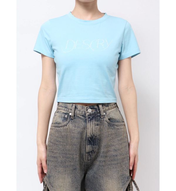 EMODA「パールロゴTシャツ」|Tシャツ・カットソー|ブルー