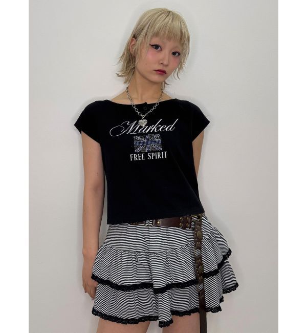 jouetie「ユニオンジャックラインストーンTシャツ」|Tシャツ・カットソー|ブラック