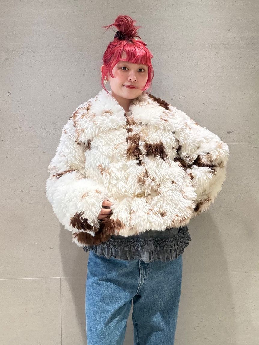 FURFUR「ビッグカラーエコファーショートコート」|その他|