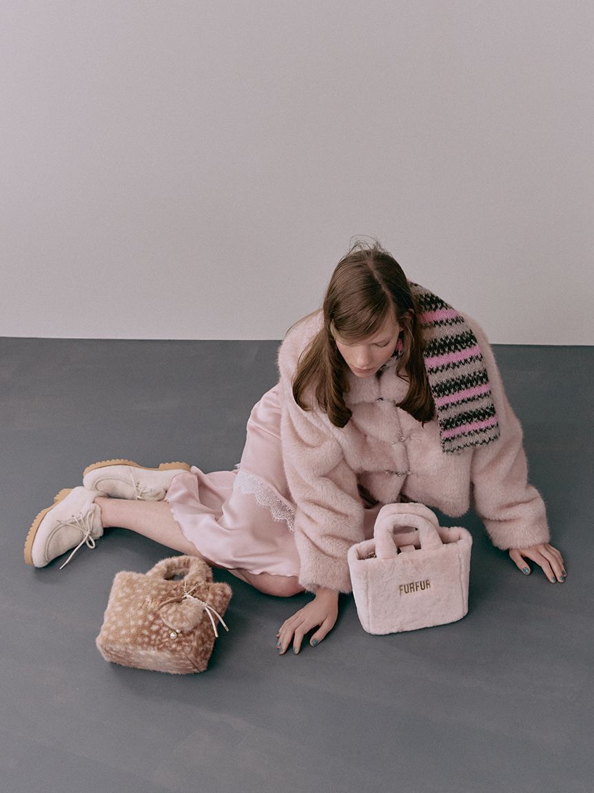 FURFUR「ビッグカラーエコファーショートコート」|その他|