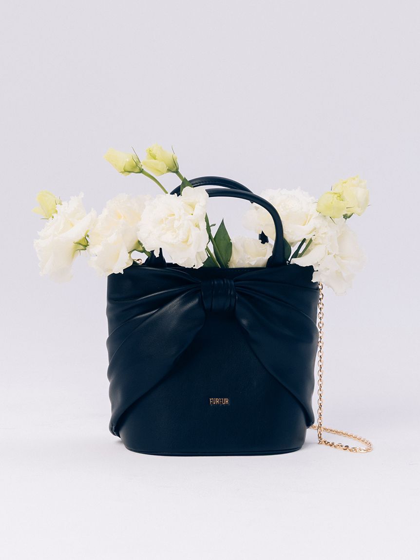 FURFUR「リボンモチーフバッグ」|ハンドバッグ|BLK