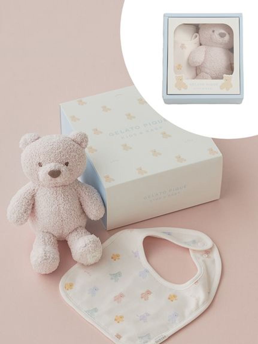 GELATO PIQUE KIDS & BABY「【ラッピング済み】【BABY】ベアぬいぐるみ&スタイ2点セット ギフトBOX」|その他ベビー用品|