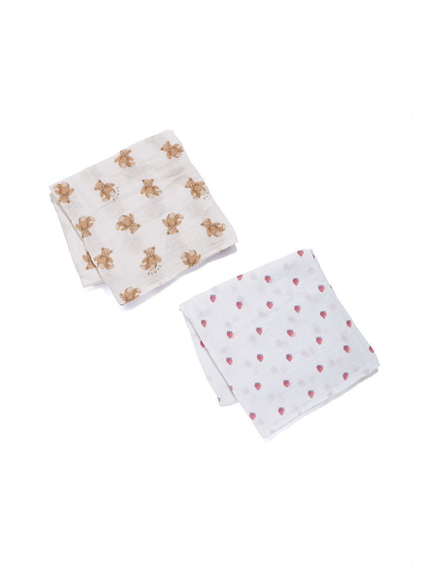 GELATO PIQUE KIDS & BABY「【aden + anais】【BABY】おくるみスワドル/ストロベリー・ベア/ダイナソー・ベア/2枚セット BOX付き」|その他ベビー用品|