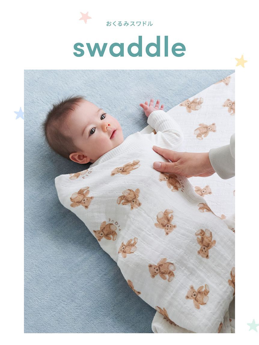 GELATO PIQUE KIDS & BABY「【aden + anais】【BABY】おくるみスワドル/ストロベリー・ベア/ダイナソー・ベア/2枚セット BOX付き」|その他ベビー用品|