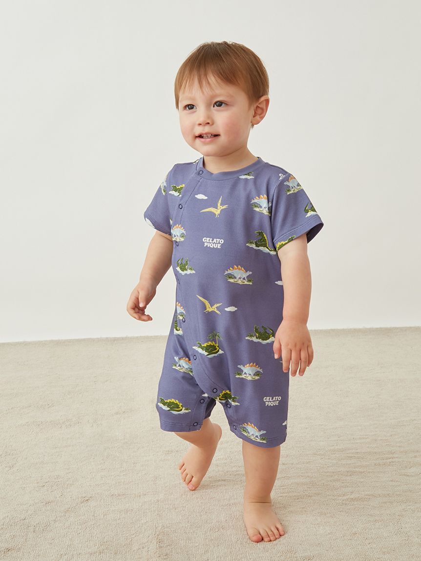GELATO PIQUE KIDS & BABY「【BABY】【接触冷感】スリーピングダイナソー柄ロンパース」|ロンパース|