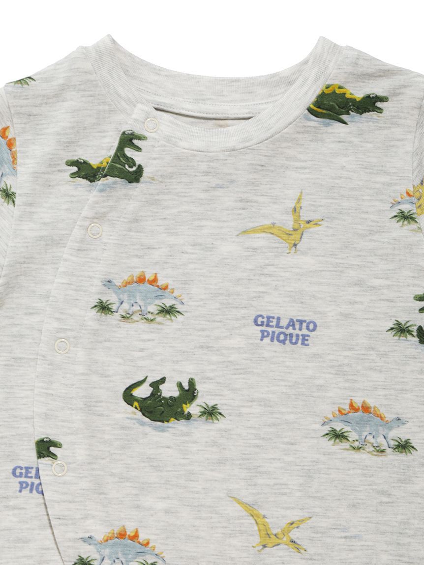 GELATO PIQUE KIDS & BABY「【BABY】【接触冷感】スリーピングダイナソー柄ロンパース」|ロンパース|