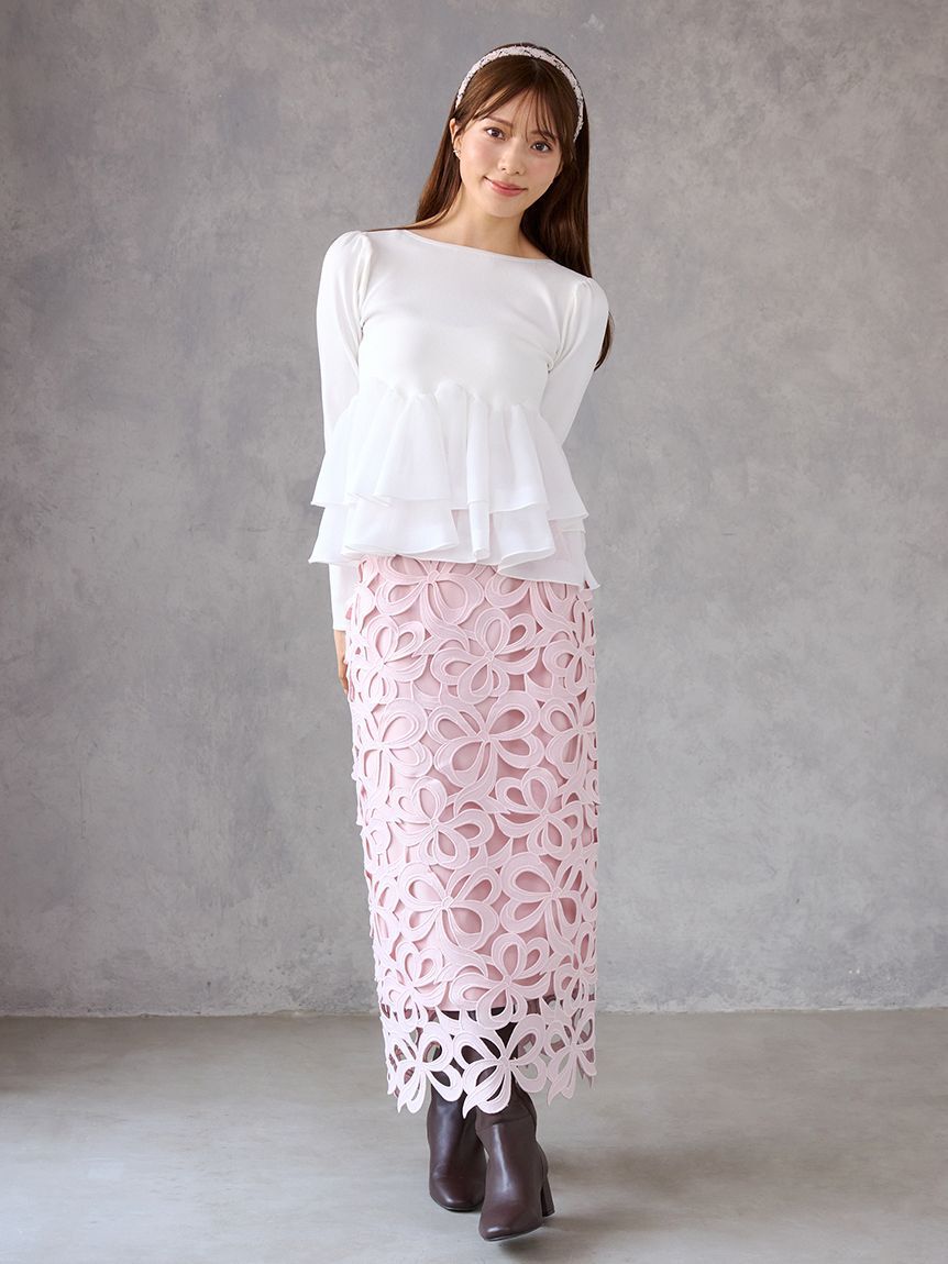 CELFORD「【WEB限定34サイズ展開】リボンレーススカート」|スカート|