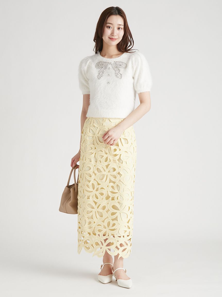 CELFORD「【WEB限定34サイズ展開】リボンレーススカート」|スカート|YEL