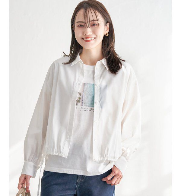ikka「ドロストロングテールシャツ」|シャツ・ブラウス|オフホワイト