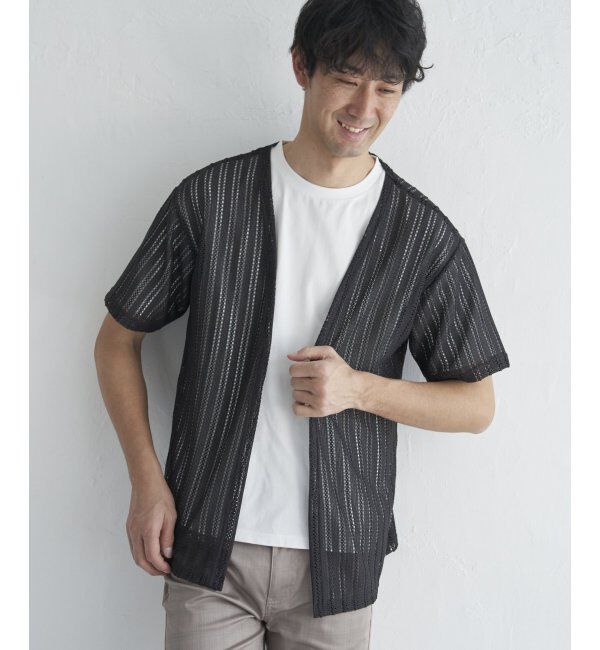ikka「【吸水速乾／2点セット】透かしカーデDRYインナーセット」|Tシャツ・カットソー|チャコール
