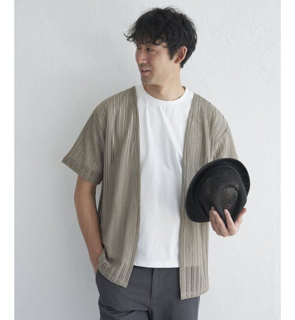 ikka「【吸水速乾／2点セット】透かしカーデDRYインナーセット」|Tシャツ・カットソー|ベージュ