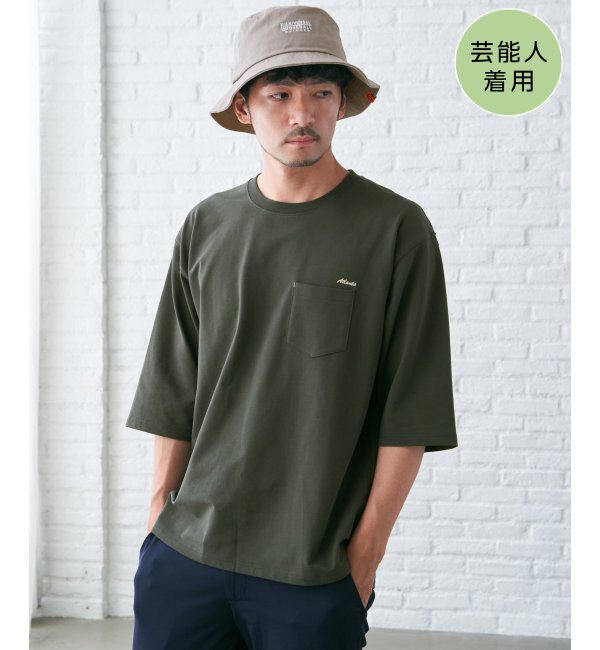 ikka「インレイ７ブポケットプリントＴ」|Tシャツ・カットソー|カーキ