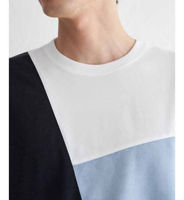 ikka「ブロックスチェックスエード切り替えロンT」|Tシャツ・カットソー|
