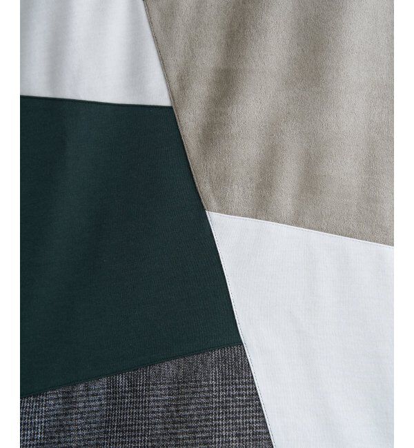 ikka「ブロックスチェックスエード切り替えロンT」|Tシャツ・カットソー|
