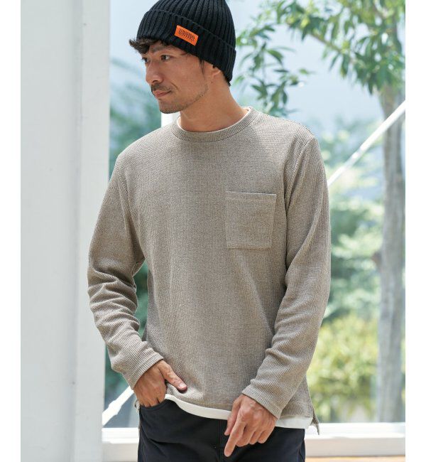 ikka「メランジワッフルポケフェイクロンＴ」|Tシャツ・カットソー|
