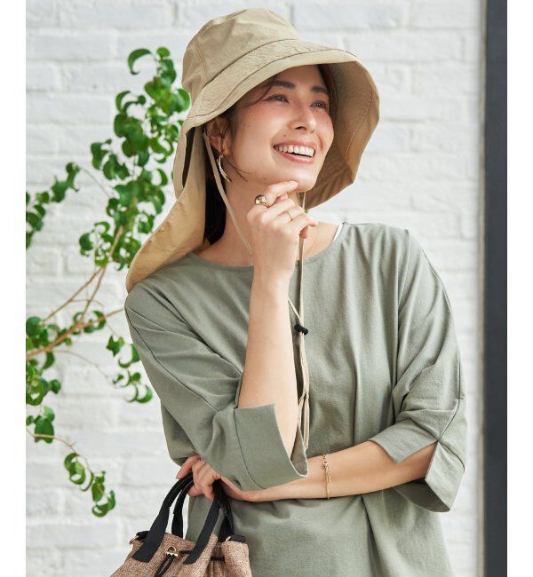ikka「【接触冷感／UVカット】シルバーコーティングタレ付きハット」|その他|