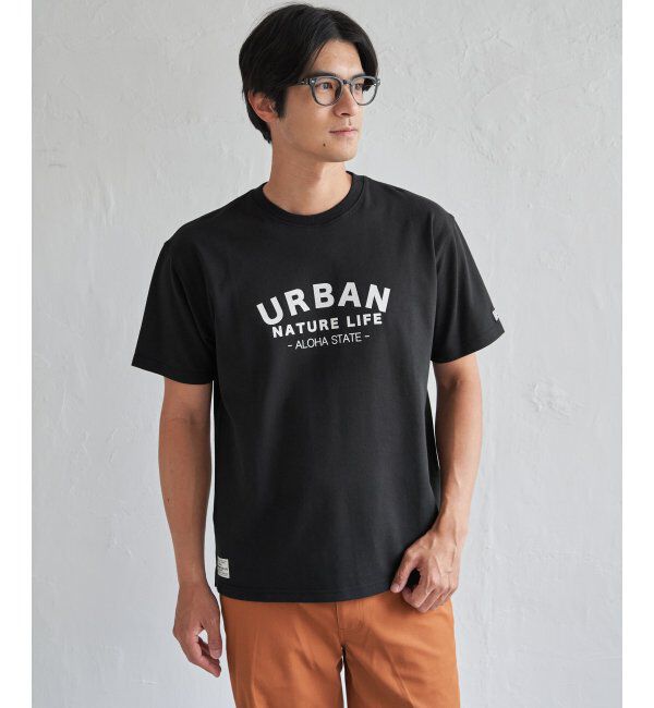 ikka「URBAN NATURE LIFE アーバンネイチャーライフ 鹿の子フロッキープリントTシャツ」|Tシャツ・カットソー|