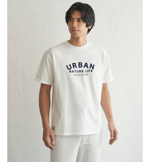 ikka「URBAN NATURE LIFE アーバンネイチャーライフ 鹿の子フロッキープリントTシャツ」|Tシャツ・カットソー|