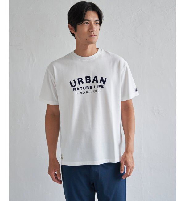 ikka「URBAN NATURE LIFE アーバンネイチャーライフ 鹿の子フロッキープリントTシャツ」|Tシャツ・カットソー|
