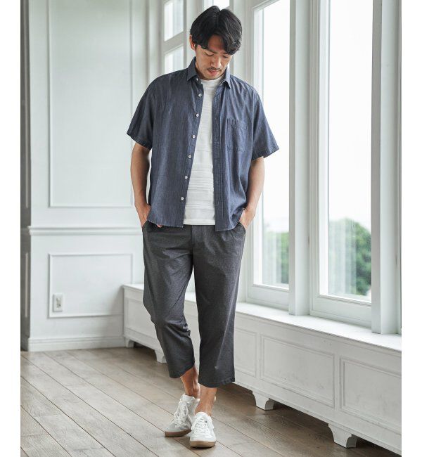 ikka「インディゴレイカンスイスカラーシャツ」|シャツ・ブラウス|