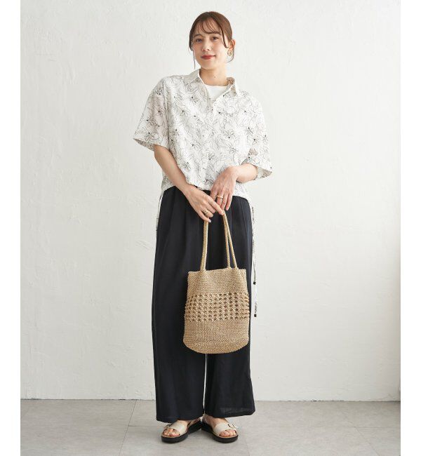 ikka「【雑誌InRed6月号掲載】冷感／デニム裾ドロストシャツ」|シャツ・ブラウス|