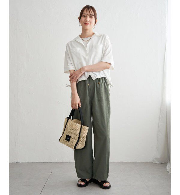 ikka「【雑誌InRed6月号掲載】冷感／デニム裾ドロストシャツ」|シャツ・ブラウス|