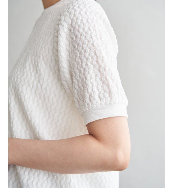 ikka「【雑誌InRed6月号掲載】幾何学柄ジャカード半袖プルオーバー 【親子コーデ】」|Tシャツ・カットソー|