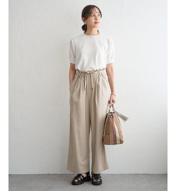 ikka「【雑誌InRed6月号掲載】幾何学柄ジャカード半袖プルオーバー 【親子コーデ】」|Tシャツ・カットソー|