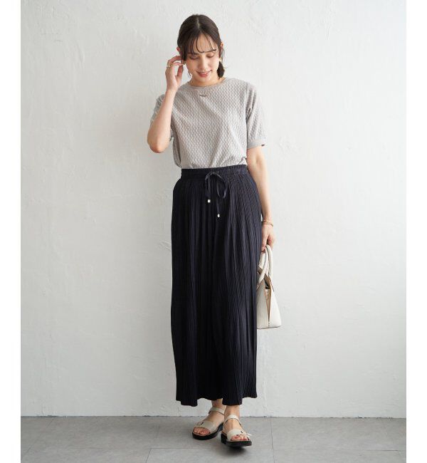 ikka「【雑誌InRed6月号掲載】幾何学柄ジャカード半袖プルオーバー 【親子コーデ】」|Tシャツ・カットソー|