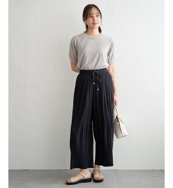 ikka「【雑誌InRed6月号掲載】幾何学柄ジャカード半袖プルオーバー 【親子コーデ】」|Tシャツ・カットソー|