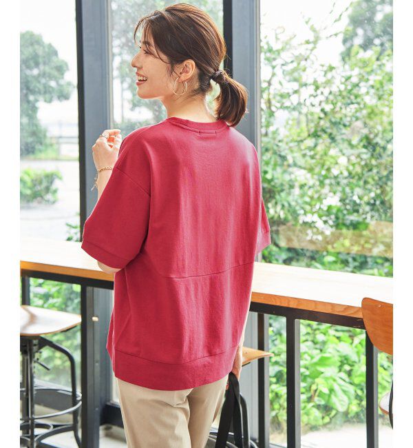 ikka「冷感スウェットライク半袖プルオーバー」|Tシャツ・カットソー|
