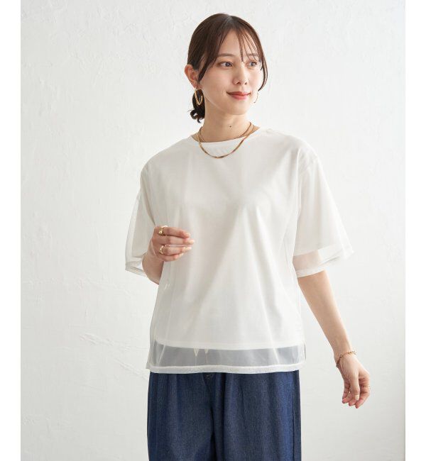 ikka「チュールレイヤードプルオーバー」|Tシャツ・カットソー|オフホワイト