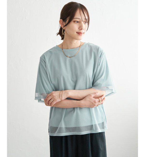 ikka「チュールレイヤードプルオーバー」|Tシャツ・カットソー|