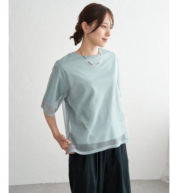 ikka「チュールレイヤードプルオーバー」|Tシャツ・カットソー|