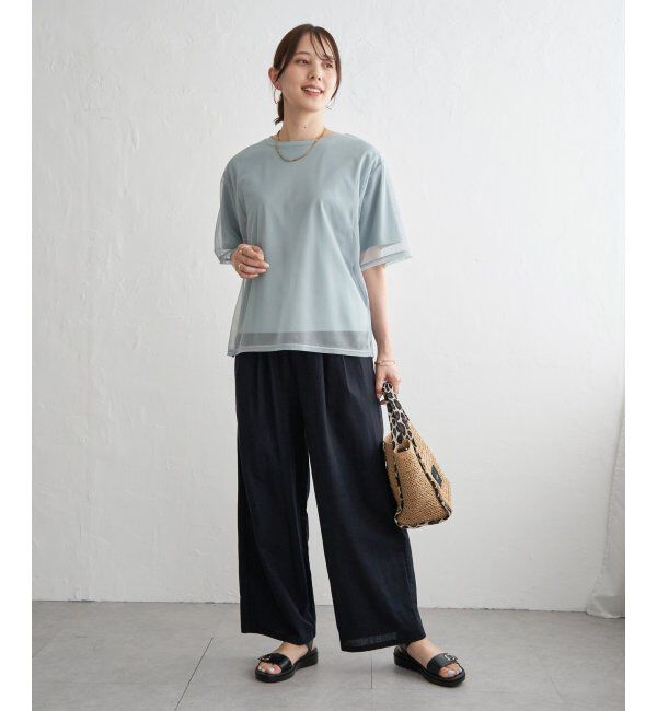 ikka「チュールレイヤードプルオーバー」|Tシャツ・カットソー|