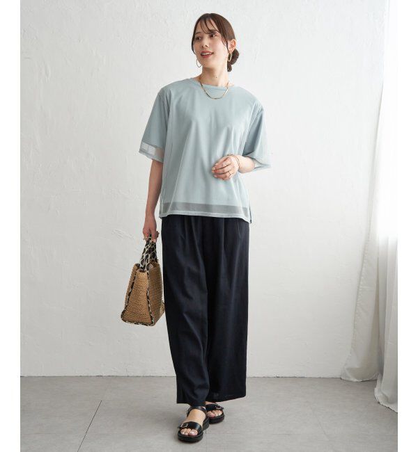 ikka「チュールレイヤードプルオーバー」|Tシャツ・カットソー|