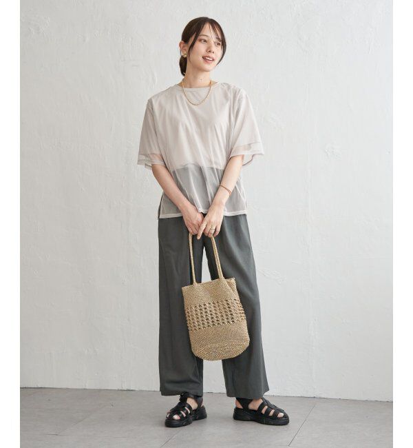 ikka「チュールレイヤードプルオーバー」|Tシャツ・カットソー|