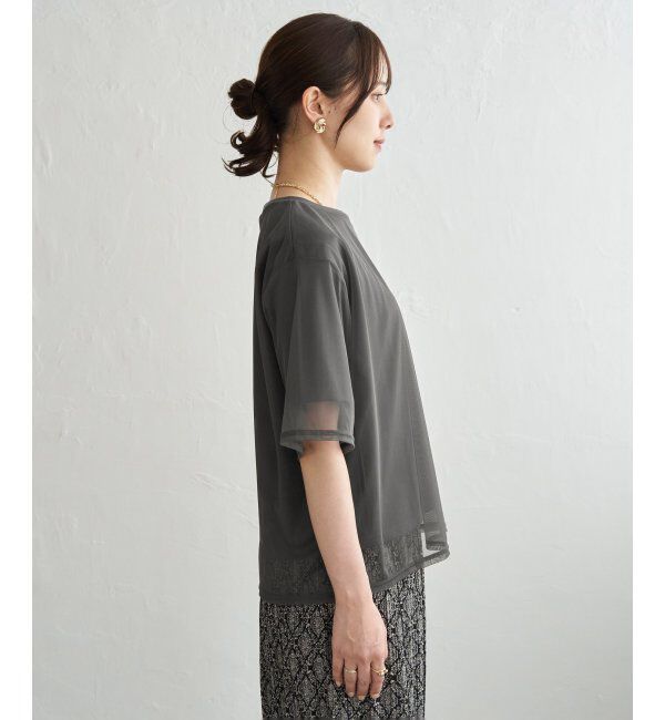 ikka「チュールレイヤードプルオーバー」|Tシャツ・カットソー|