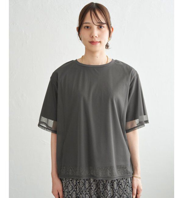 ikka「チュールレイヤードプルオーバー」|Tシャツ・カットソー|