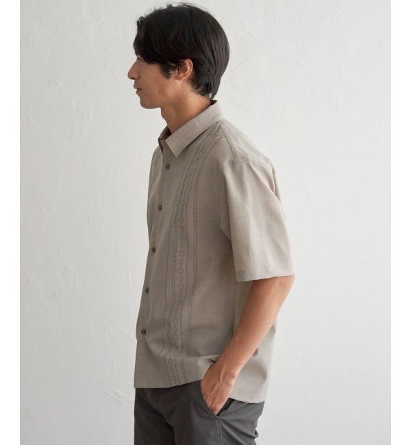 ikka「【接触冷感】リネンライクエスニックプリントシャツ」|シャツ・ブラウス|