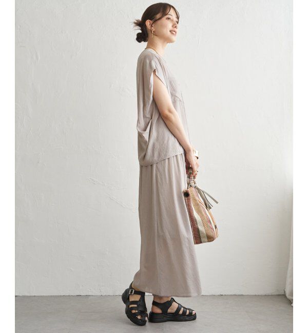 ikka「【セットアップ対応】冷感ボイルラップスカーチョ」|その他|