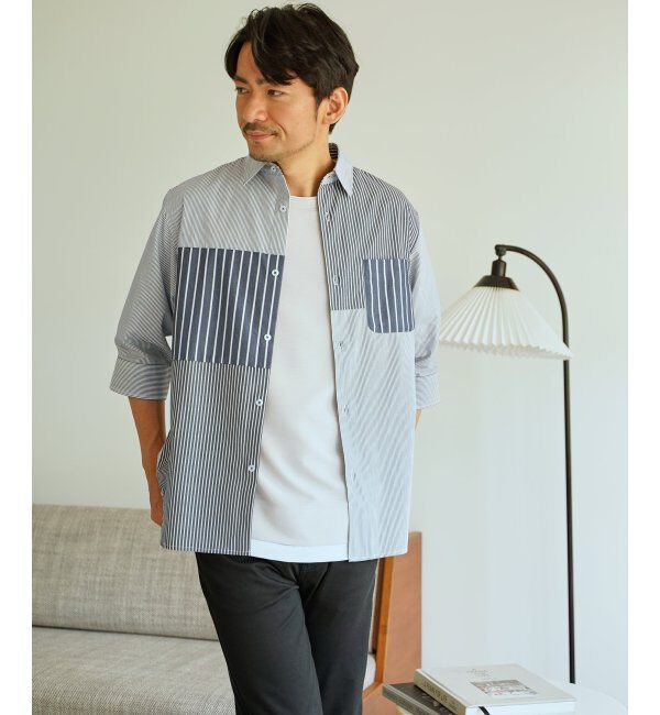 ikka「ブロックス冷感5分袖シャツ」|シャツ・ブラウス|