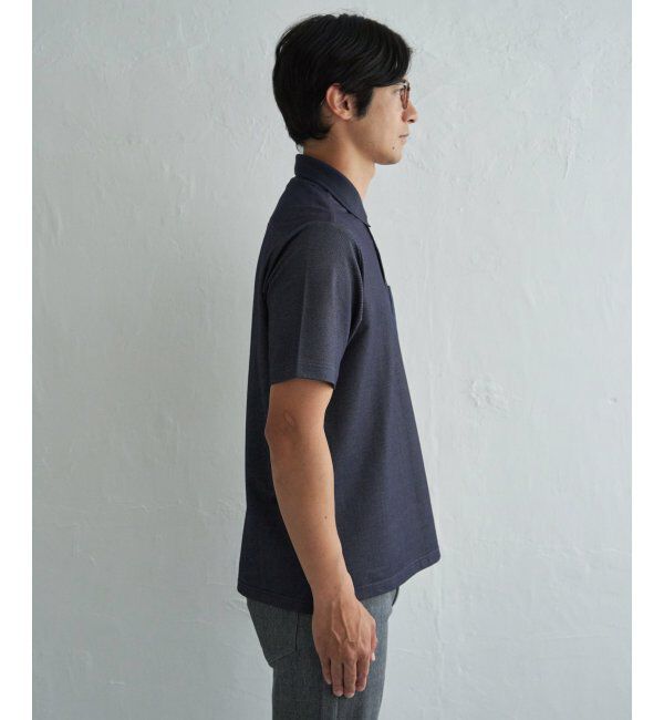 ikka「【接触冷感】デニムライクニットカラーポロシャツ」|その他|