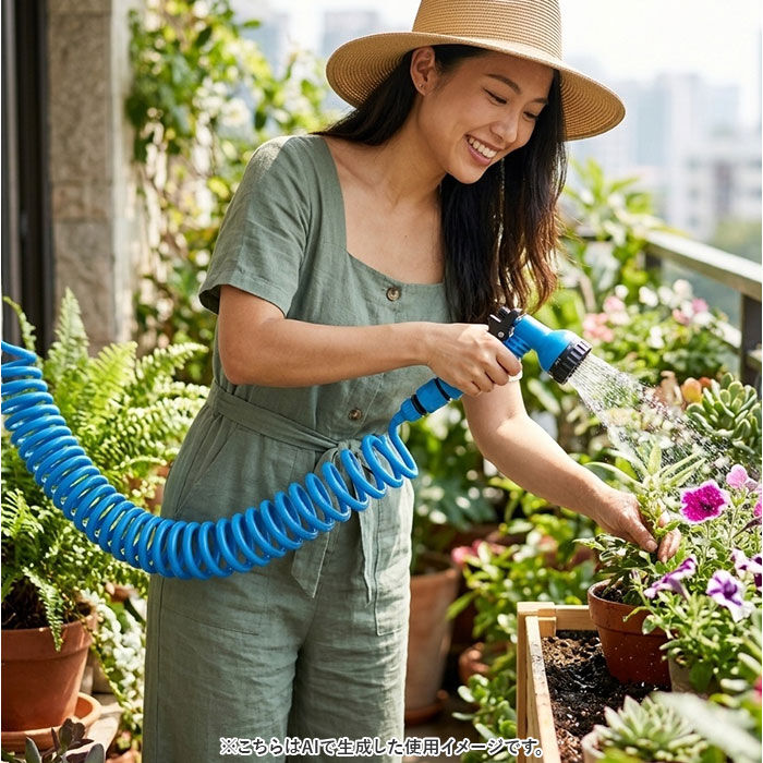 BACKYARD FAMILY「スパイラルホース 7.5m 通販 スパイラル ホース 水撒きホース 水まきホース 水やりホース」|その他|