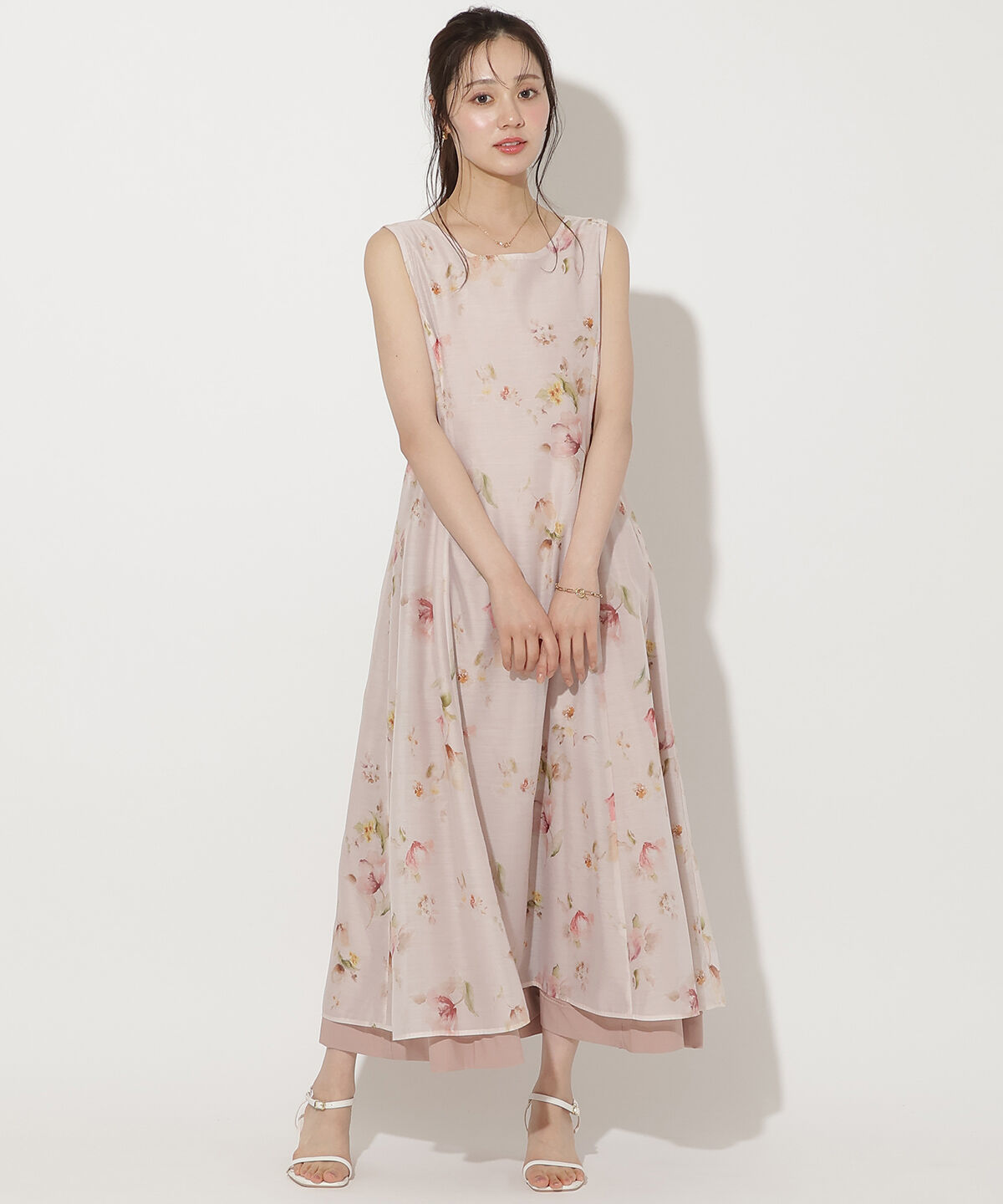 WILLSELECTION「ウォーターフラワープリントリバーシブルワンピース」|ワンピース|